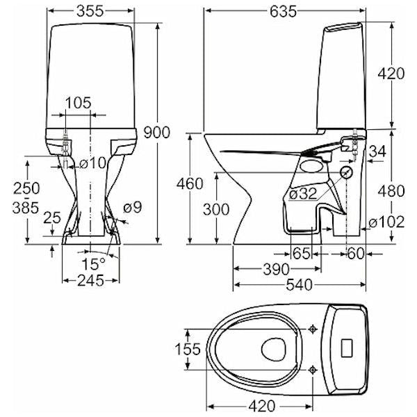 WC-ISTUIN EI KANTTA IDO 3856701101 GLOW KORK ISO JAL O