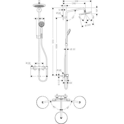 SADESUIHKUHANA HANSGROHE 27866000 CROMA 220 AIR