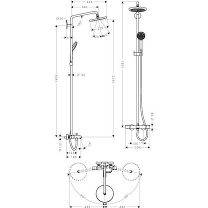 SADESUIHKUHANA HANSGROHE 27868000 CROMA 220 AIR JP