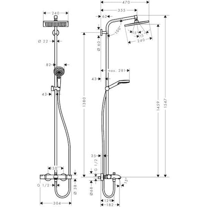 SADESUIHKUHANA HANSGROHE 27869000 CROMETTA E240 JP