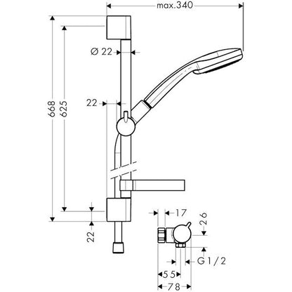 COMBISETTI HANSGROHE 27846000 ECOSTAT CROMA 100