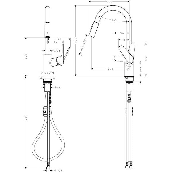 KEITTIÖHANA HANSGROHE 31846000 FOCUS 240 ULOSVED