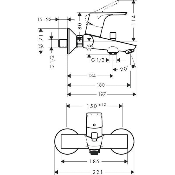 AMME- JA SUIHKUHANA HANSGROHE 31944000 FOCUS