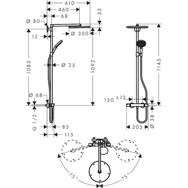 SADESUIHKUHANA HANSGROHE 27858000 RAINDANCE S300 AIR