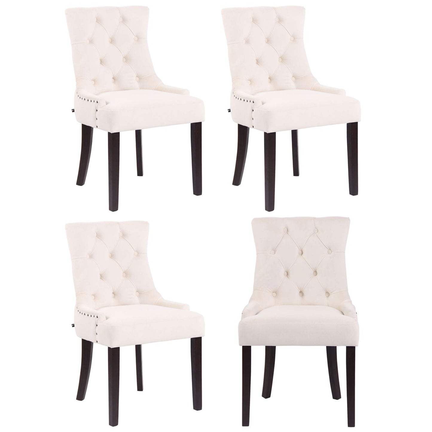 Setti 4 Aberdeen samettia ruokapöydän tuolia