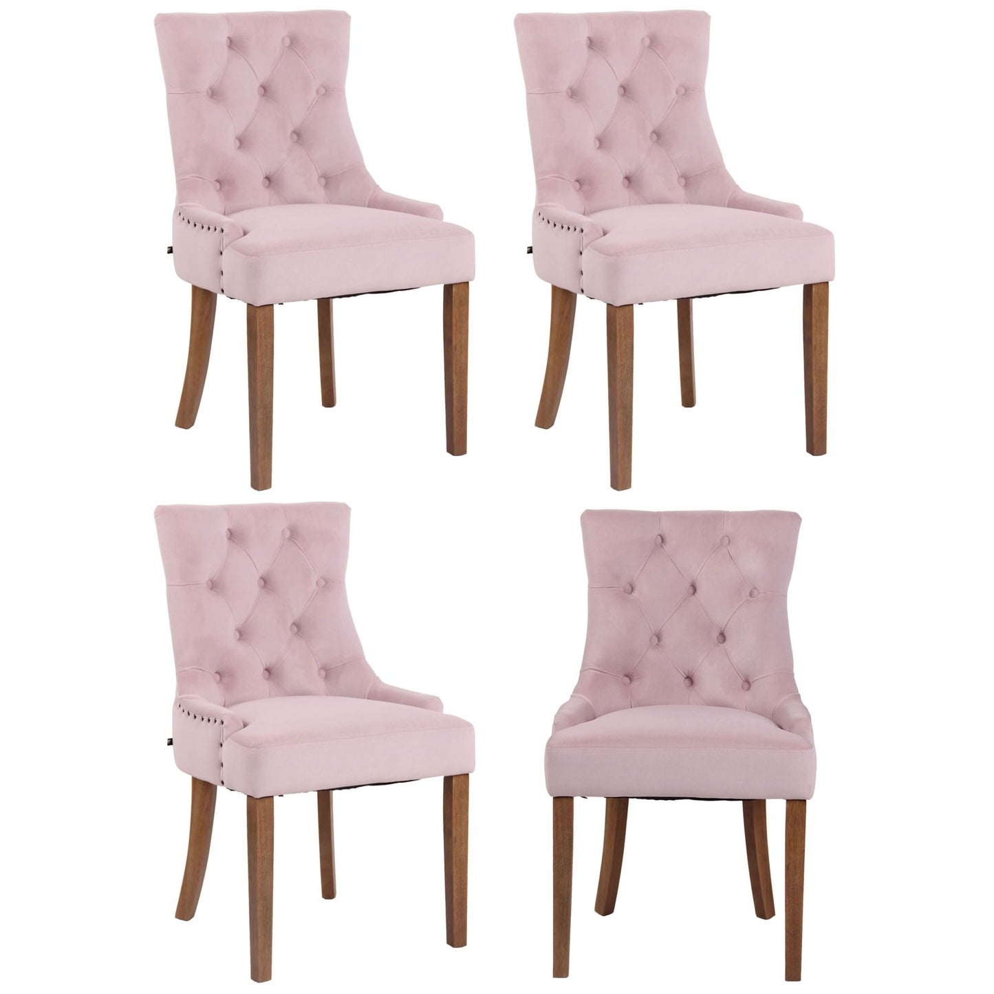 Setti 4 Aberdeen samettia ruokapöydän tuolia