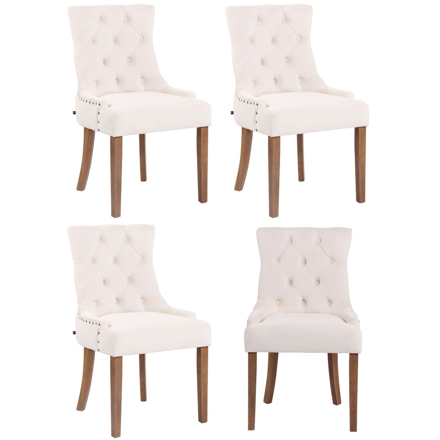 Setti 4 Aberdeen samettia ruokapöydän tuolia