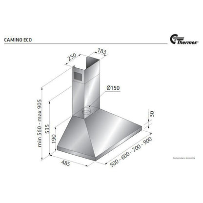LIESITUULETIN THERMEX CAMINO ECO II 60CM SIS. MOOT.
