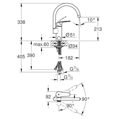 KEITTIÖHANA GROHE 31786001 EUROSMART PKV (6225116)