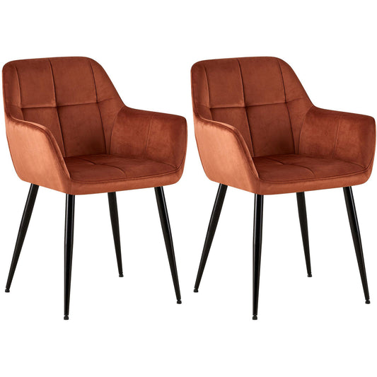 Sarja 2 kpl Emia samettia ruokapöydän tuolia