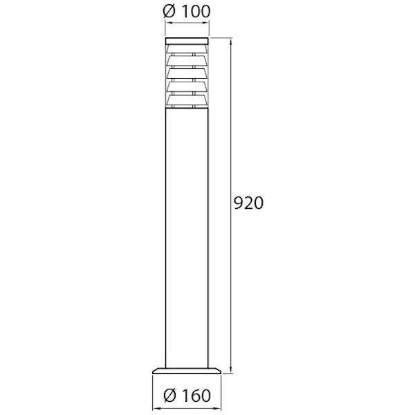 PARK BOLLARD PIHAPIIRIVALAISIN IP44 E27 PCC GR H920