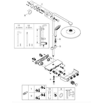 SUIHKUJÄRJESTELMÄ GROHE 26507DL0 EUPHORI SMARTCTRL 310