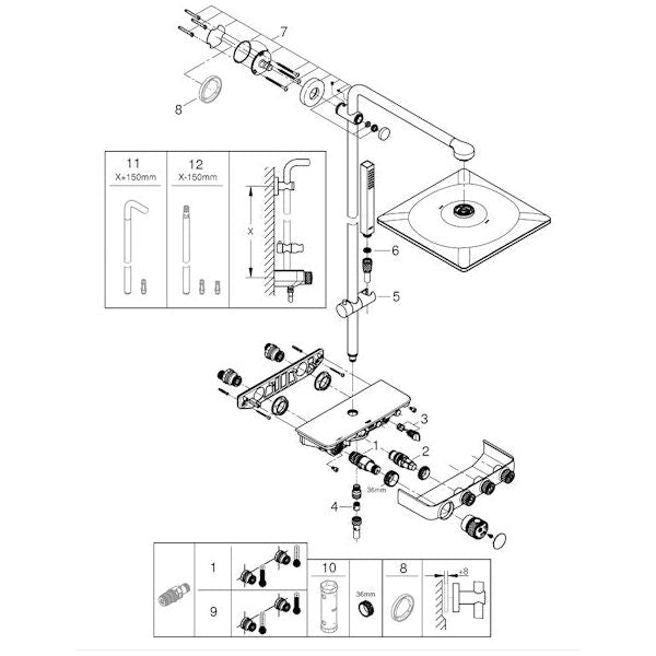 SUIHKUJÄRJESTELMÄ GROHE 26508AL0 EUPHORI SMARTCTRL 310