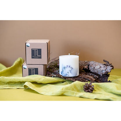Hand-made Soy Wax Candle with Forest Scent - White