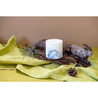 Hand-made Soy Wax Candle with Forest Scent - White