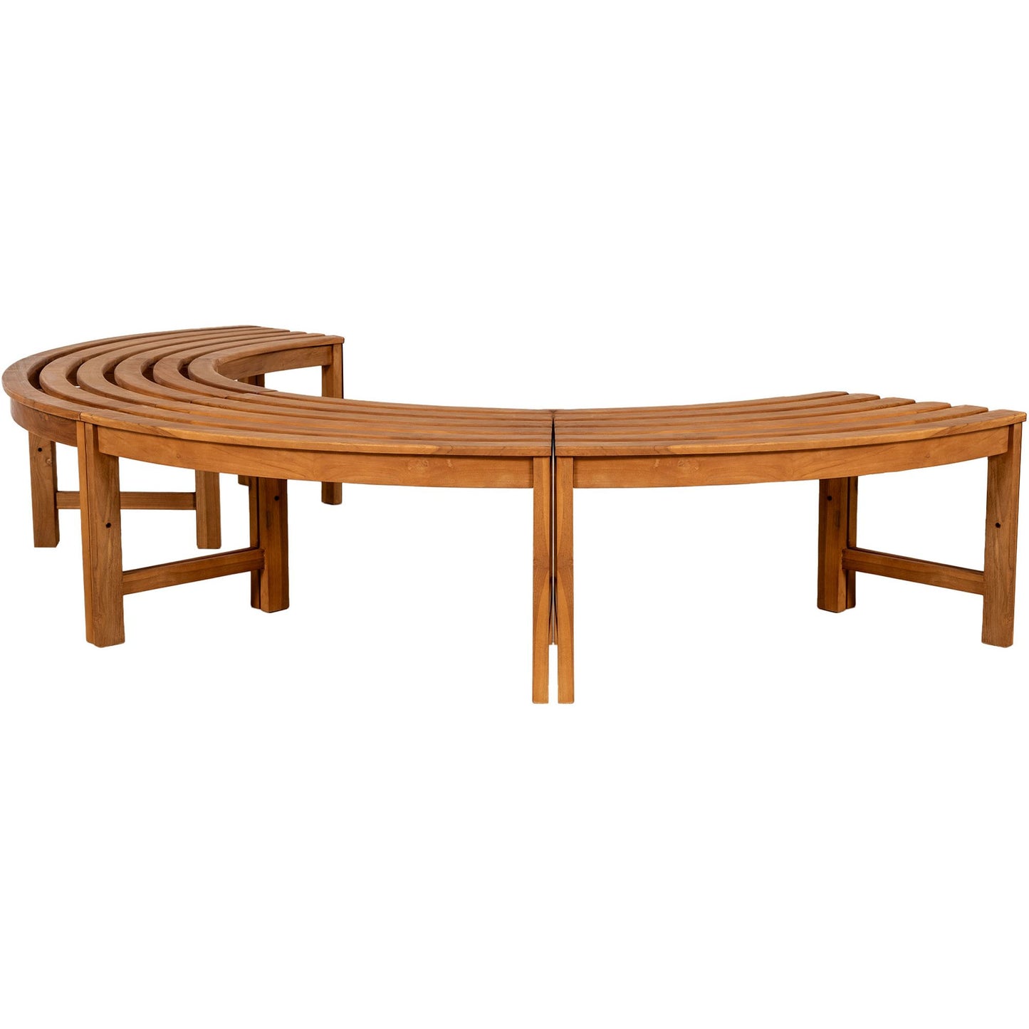 Puupenkki Miespuolinen puoliympyrä ilman selkänojaa 250 cm