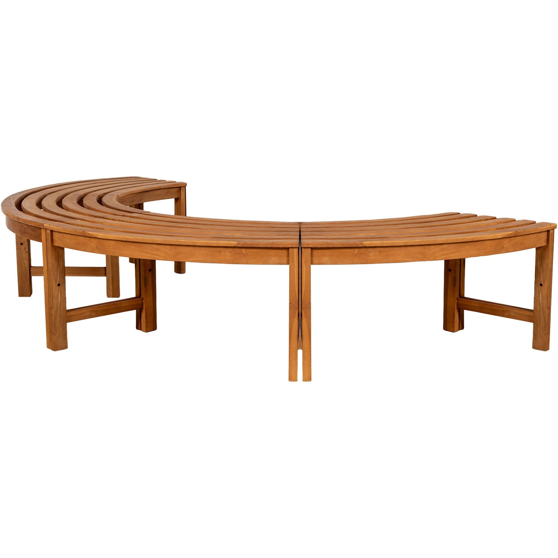 Puupenkki Miespuolinen puoliympyrä ilman selkänojaa 250 cm