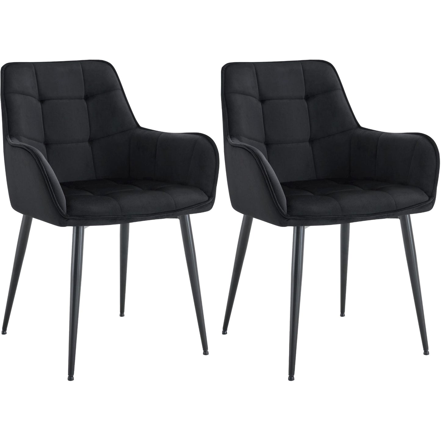 Sarja 2 kpl Ferndale samettia ruokapöydän tuolia