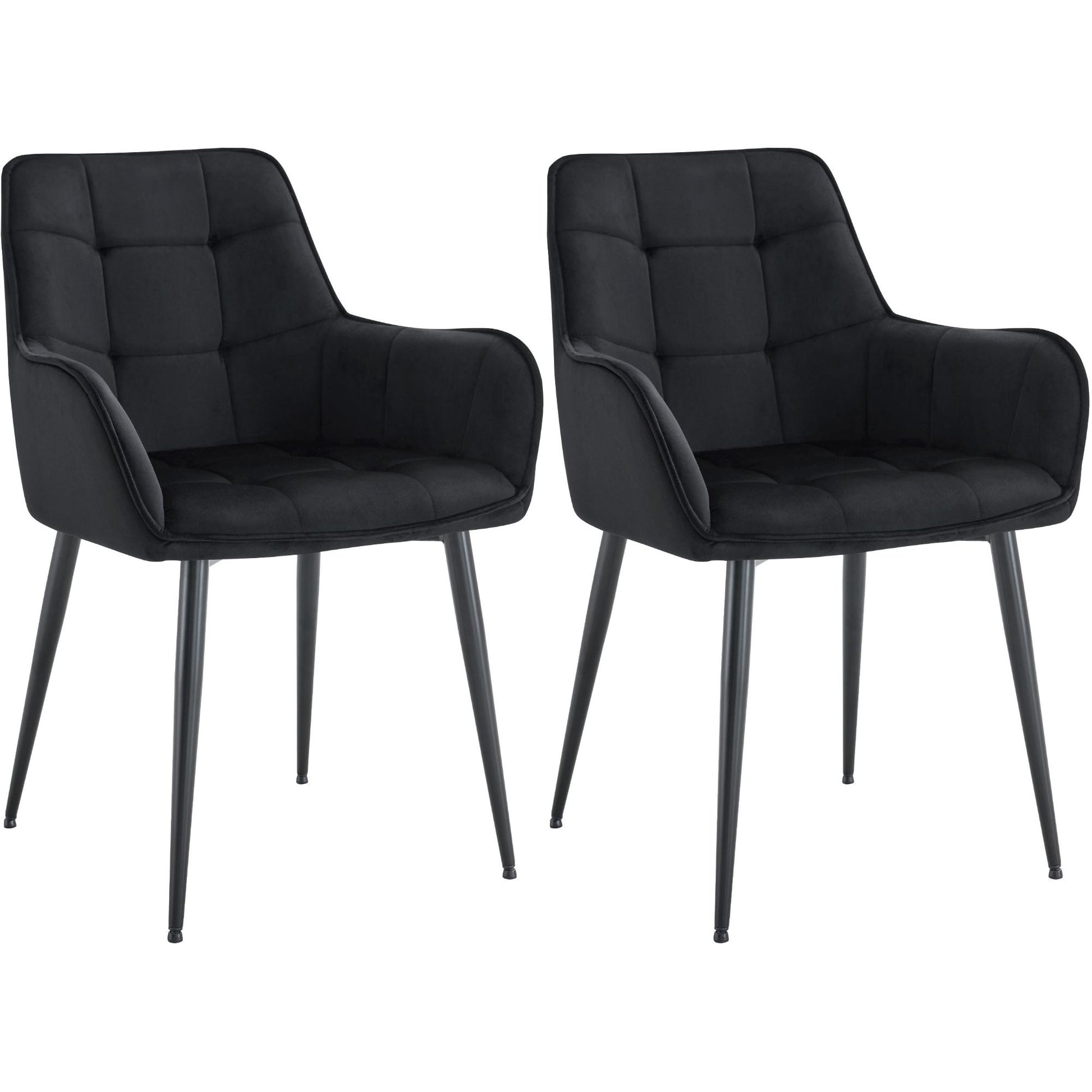 Sarja 2 kpl Ferndale samettia ruokapöydän tuolia