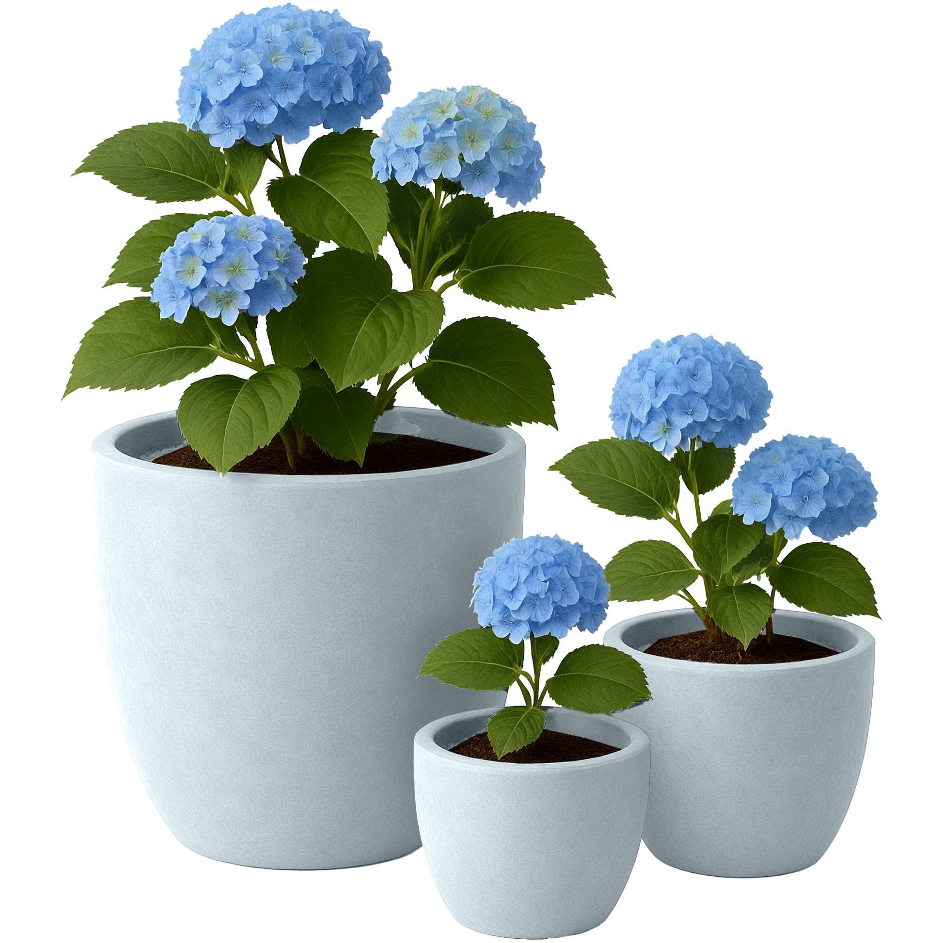 Sarja 3 pyöreää ruukkua 1