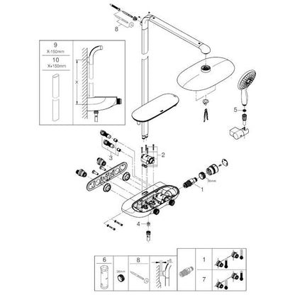 SUIHKUJÄRJESTELMÄ GROHE 26507GL0 EUPHORI SMARTCTRL 310