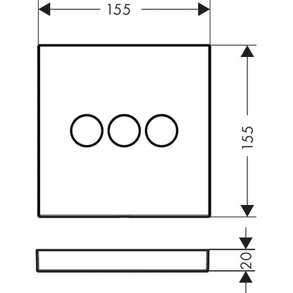 PIILOASENNUSHANA HANSGROHE 15764003 KÄYTTÖVENTTIILI  3-T