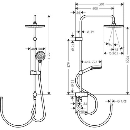 SADESUIHKUSETTI HANSGROHE 26099000 VERNIS BL RENO ECO KR (6550113)