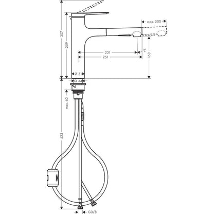 KEITTIÖHANA HANSGROHE 74801670 ZESIS M33 160 2J MUSTA