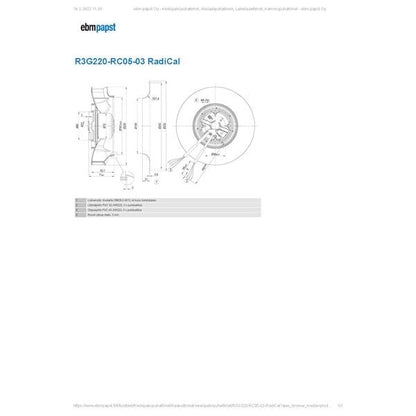 PUHALLIN EC R3G220RC0503 230V 85W