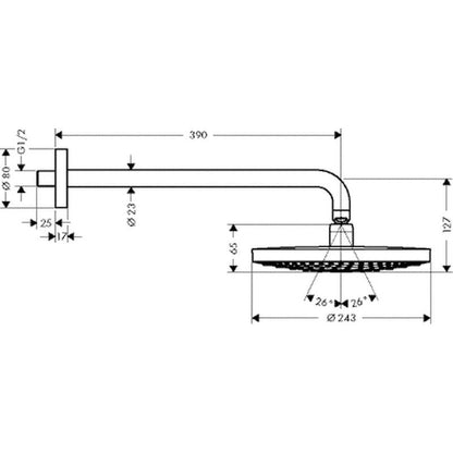 PIILOASENNUSHANA HANSGROHE 26470400 SELECT S YLÄSUIHKU