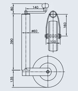 Nokkapyörä Winterhoff ST 60-255 SB