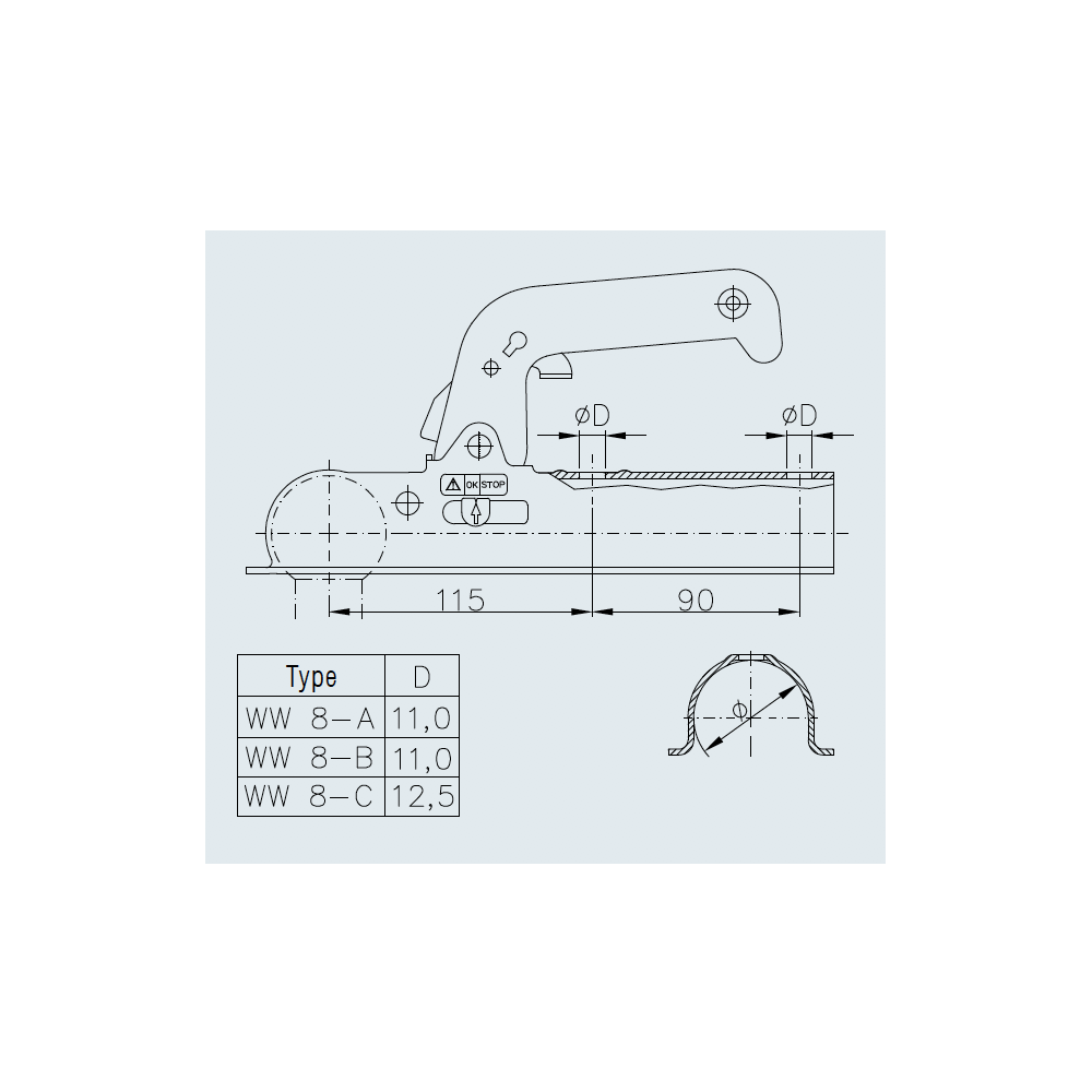 Kuulakytkin Winterhoff WW 8-B-HAL