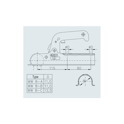 Kuulakytkin Winterhoff WW 8-B-HAL