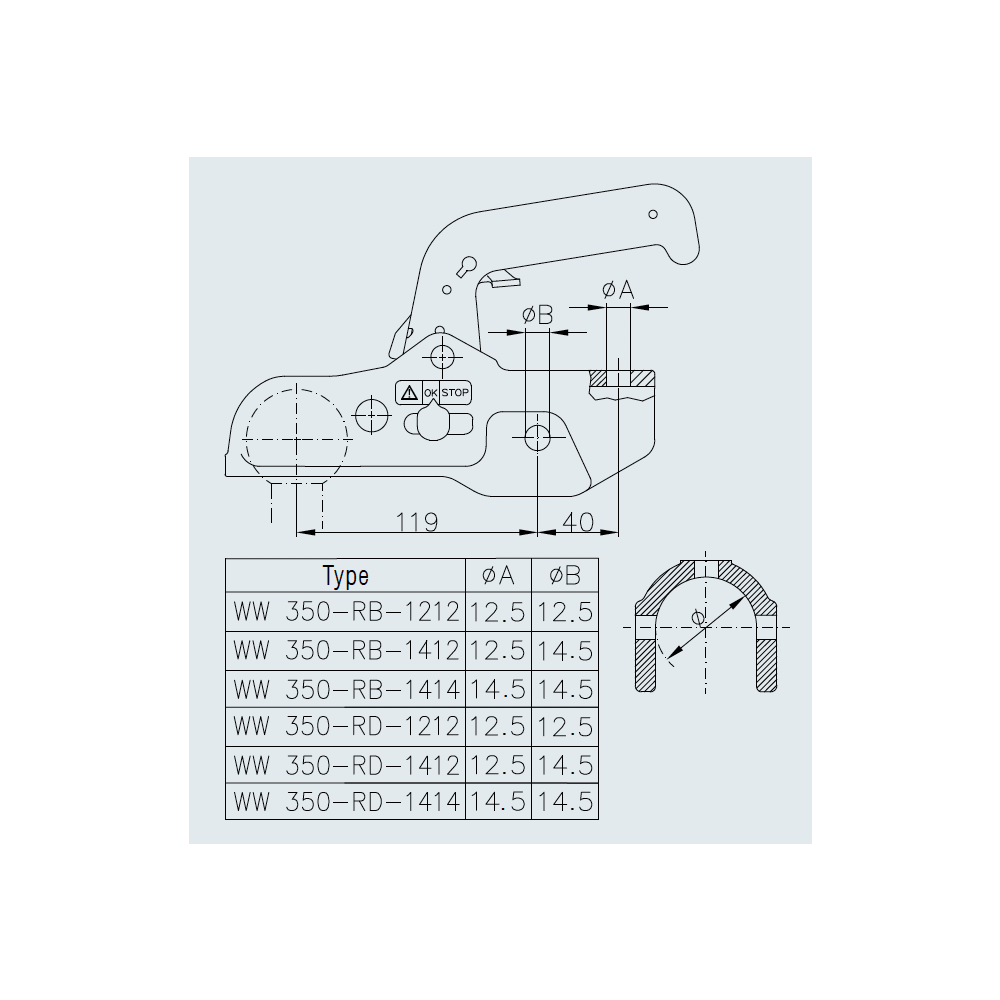 Kuulakytkin Winterhoff WW 350-RB-1212