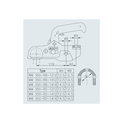 Kuulakytkin Winterhoff WW 350-RB-1212