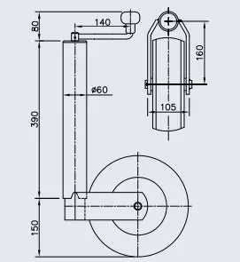 Nokkapyörä Winterhoff ST 60-V-255 VB