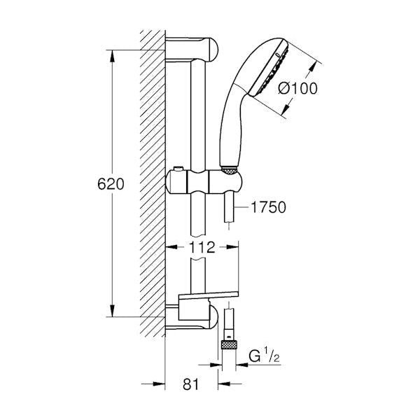 SUIHKUSETTI GROHE 27600001 TEMPESTA 100