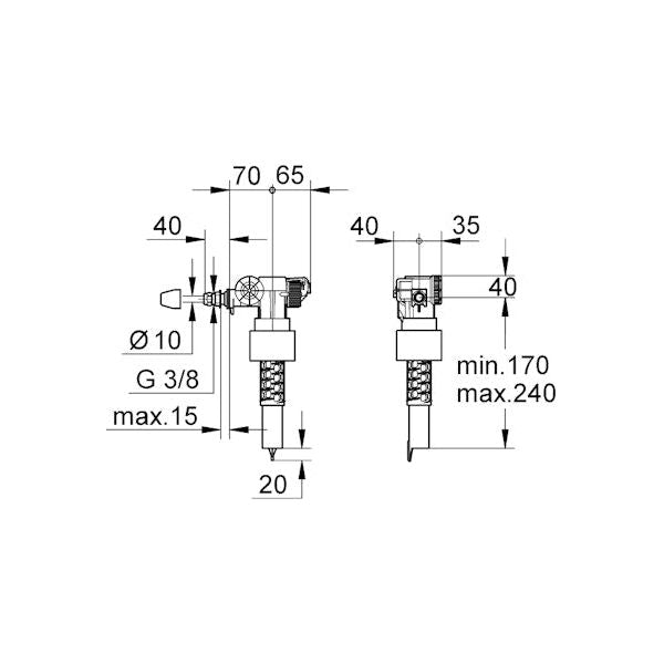 WC-VARAOSA GROHE 37095000 TÄYTTÖVENTTIILI DAL