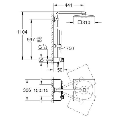 SUIHKUJÄRJESTELMÄ GROHE 26508AL0 EUPHORI SMARTCTRL 310