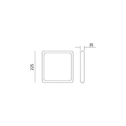 18W 4000K LED-paneelivalaisin SIGARO NELIÖ PINTA IP40