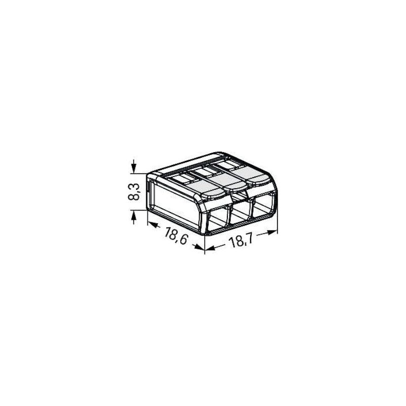RASIALIITIN WAGO 221-483, 3-NAP ATEX 0.2-4.0mm2 50kpl
