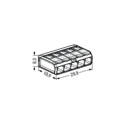 RASIALIITIN WAGO 221-485, 5-NAP ATEX 0.2-4.0mm2 25kpl