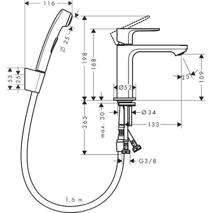 PESUALLASHANA HANSGROHE 72215670 REBRIS S 110 BIDE MUSTA