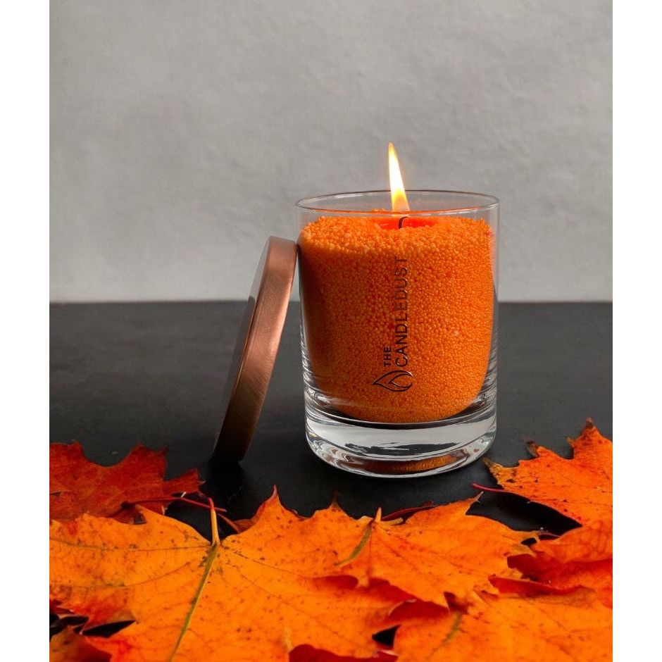 Unscented Powder Candle in Glass - Orange 160g