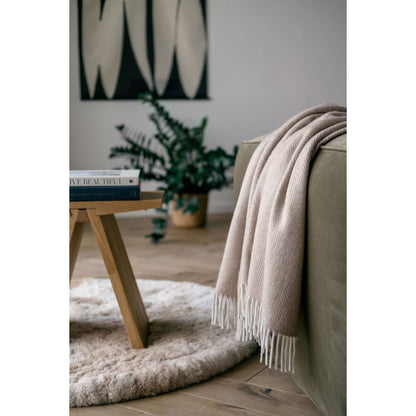 Natural Alpaca Wool Throw - Classic Fishbone
