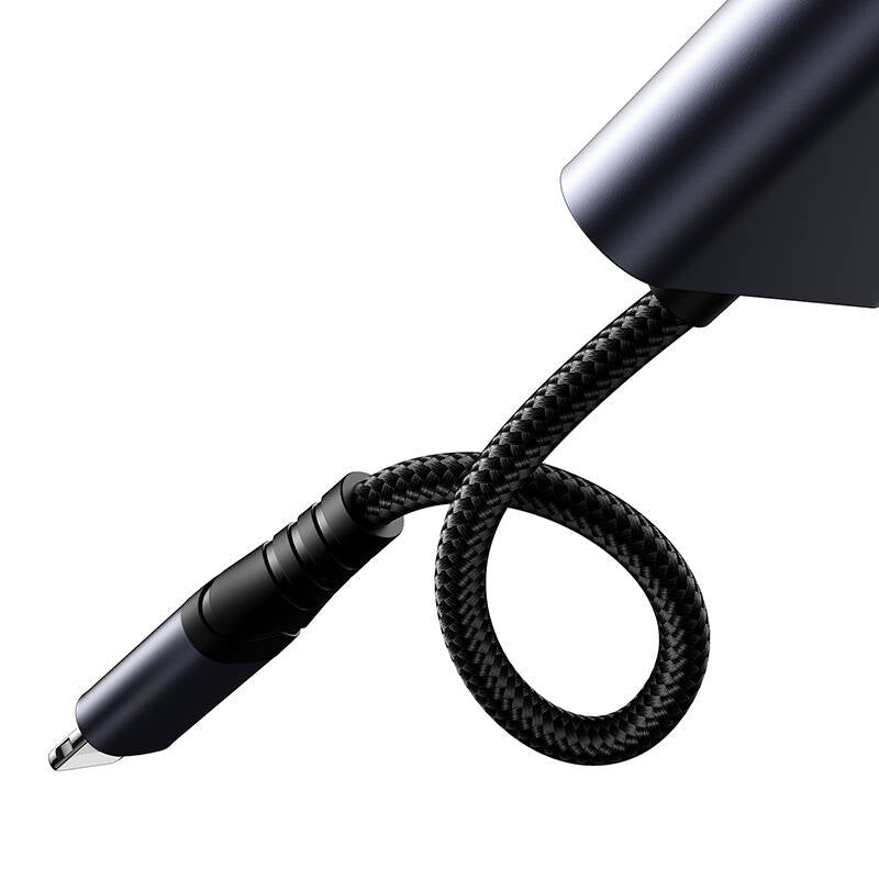 2-in-1 Audio adapter Joyroom SY-L01 Lightning to 3.5mm + Lightning (black) - Kotikauppa
