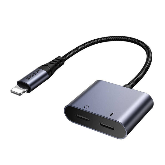 2-in-1 Audio adapter Joyroom SY-L02 Lightning to Double Lightning (black) - Kotikauppa