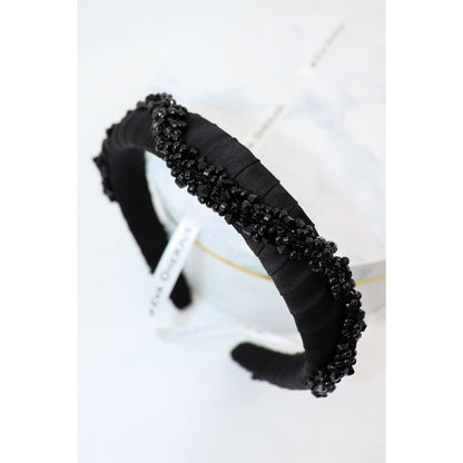 Beaded Thin Mulberry Silk Headband Hestia