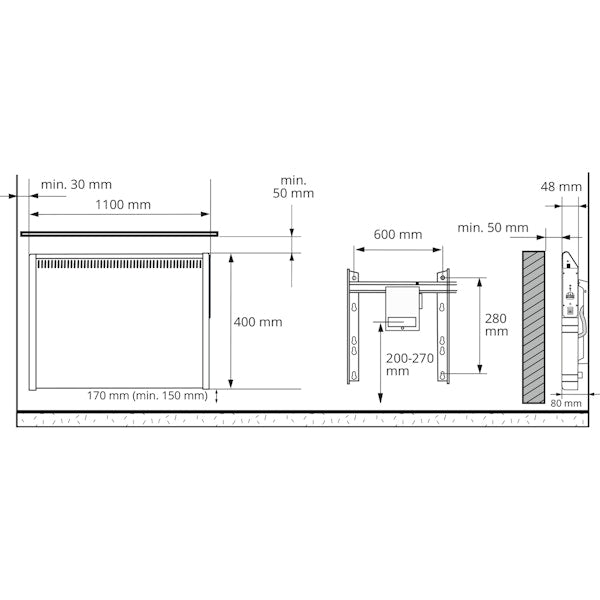 LÄMMITIN ENSTO ROTI ROTI7-BT 700W K 1100x400mm