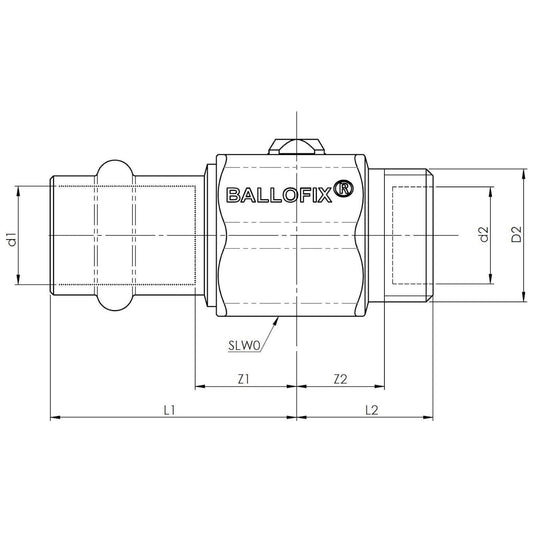 KUULASULKUVENTTIILI BALLOFIX 3/8x12  UK/PURISTUS KROMI